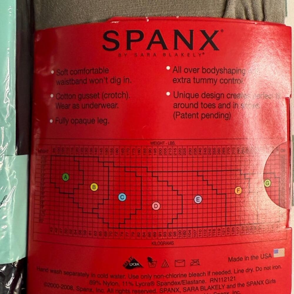 Spanx Tights Pantyhose Lot of 2 Black Stripe & Nude Bodyshaping Size 3 C NWT - Picture 4 of 6